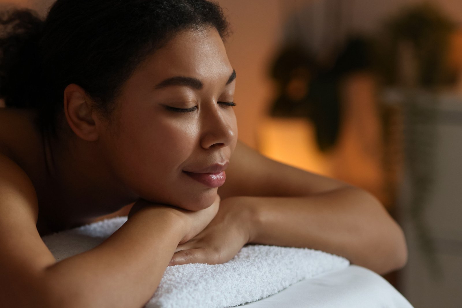 Woman relaxing during a spa session